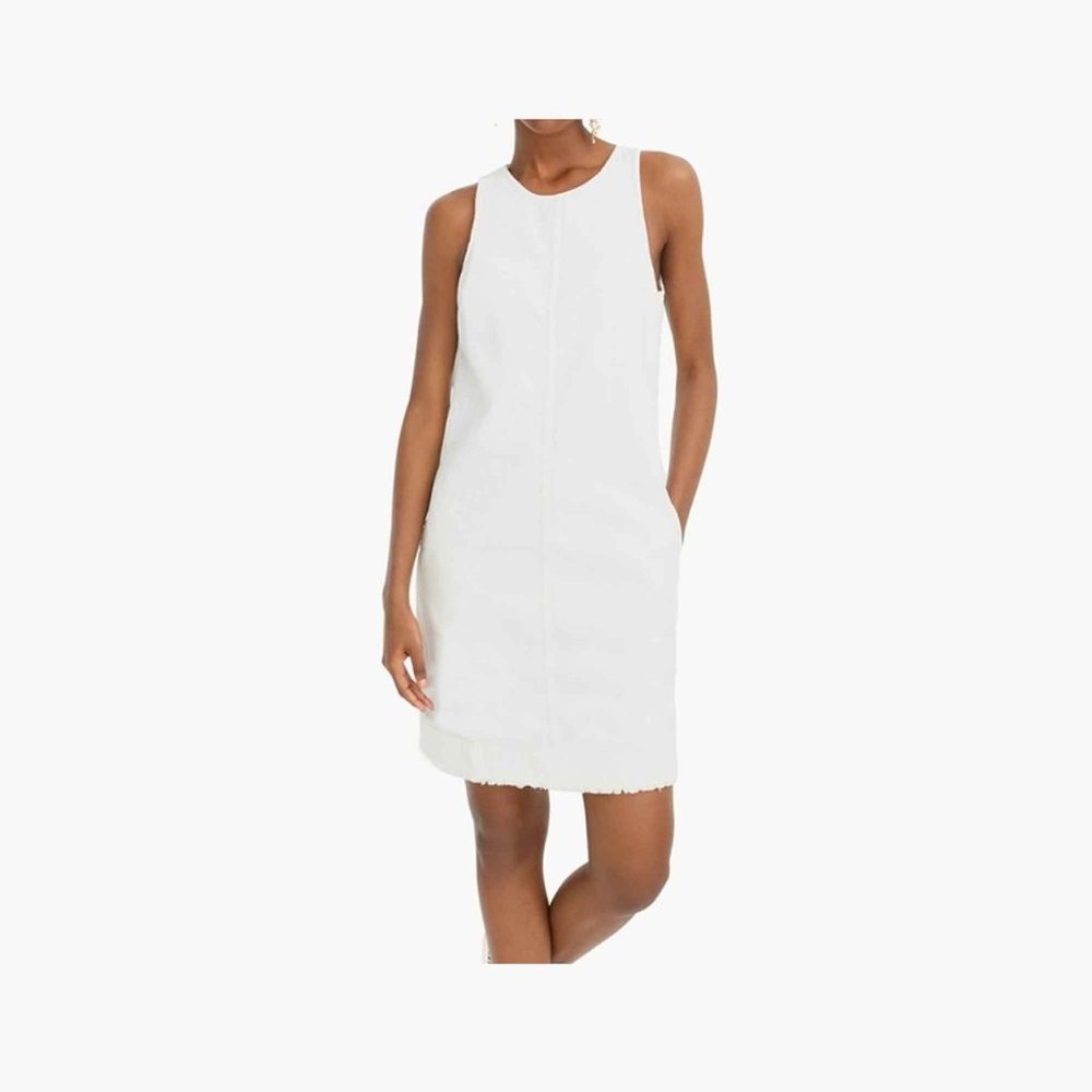 J Crew White Denim Shift Dress Size 8